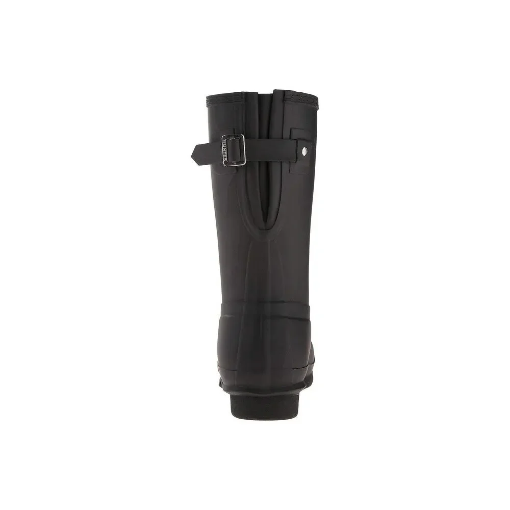 HUNTER ORIGINAL SHORT BACK ADJUSTABLE RAIN BOOTS BLACK 8 M